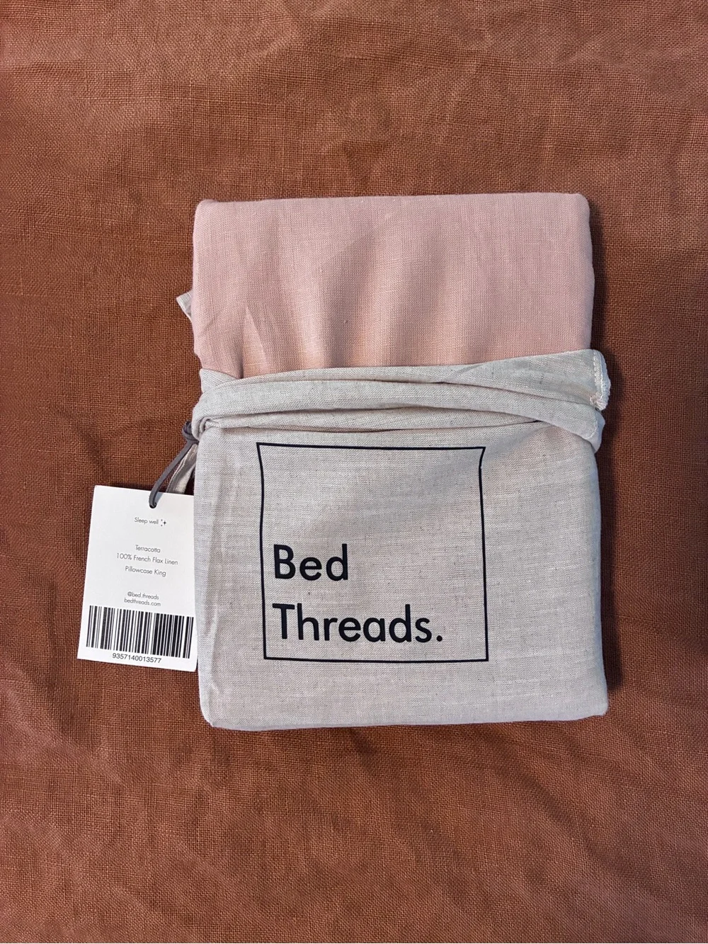 NWT Bed Threads 100% Flax Linen Terracotta KING / CALI king DUVET PILLOWCASES
